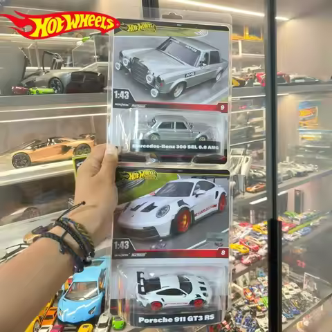 Hot Wheels Premium Car Toys for Boys 1/43 Diecast Mercedes Benz 300 Modified Ford Mustang Porsche 91