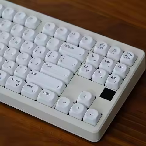 Simple Mac Style Keycaps Korean/Russian/English Layout Apple Retro Theme White Keycaps Koa Pbt Keyca