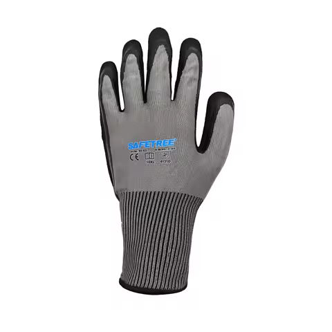 SAFETREE EN388 4121X Nylon Spandex Nitrile Coated Safety Gloves Mechanic Gloves Palm Coating Glove