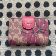 New 2024 for Women Zipper pocket Floral PVC Medium and long folding wallet Official Store genuine Au