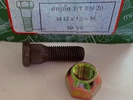 น๊อตล้อ ธรรมดา TOYOTA T/T-RN20 M12*1.5*38 สีดำ ตัวผู้+ตัวเมีย ดุมล้อ น๊อต สกรูล้อ สกูร น๊อตล้อโตโยต้