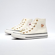 All Star Valentine's Day limited embroidered shiny gold glow romantic metal love casual canvas shoes