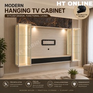 [HT ONLINE] 8ft Modern TV Cabinet Gantung | Fluted Panel | Kabinet TV Minimalist | Kabinet Helmet