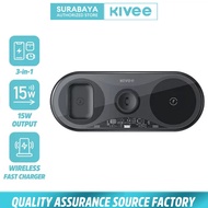CODE F37H KIVEE 3 in 1 Wireless Charger Fast Charging For Smartphone Watch 15W