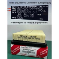 Toyota Noah Hybrid R90/Sienta Hybrid/CHR Hybrid/Corolla 1.8/Corolla Cross/Yaris Hybird Air Filter 17