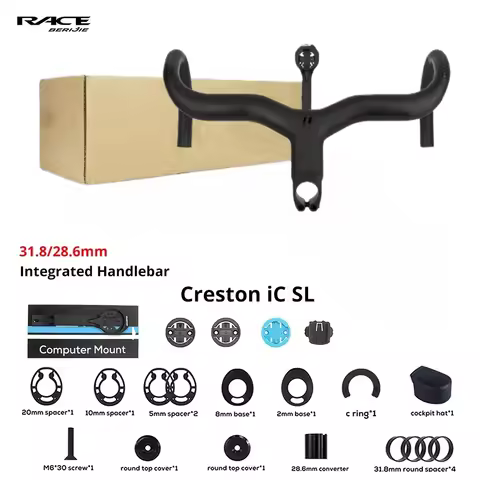 RACE Carbon Road Handlebar for SCOTT ADDICT RC, Full Carbon 325g Lightweight, 75mm/125mm Reach/Drop,