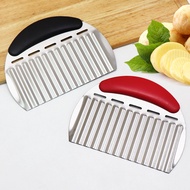 Ready Stock Kitchen Stainless Steel Potato Cutter Household Vegetable Cutter Potato Cutter Wave Vege