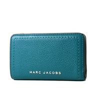 【MARC JACOBS】 荔枝紋皮革釦式中夾-海港藍