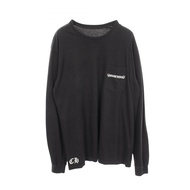 【二手】Chrome Hearts 長袖T卹，背面印有CH Plus捲軸圖案，圓領，純棉，背面印有CH Plus T卹，男款，二手 B