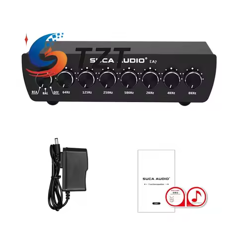 TZT SUCA AUDIO EA7 7-Band Preamp Equalizer EQ for Home Power Amplifiers Speakers Decoders & Audio Mi