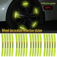 20Pcs Toyota Car Wheel Sticker Reflective Tape Stripe for Toyota Wish Sienta Noah Raize Estima Vios 