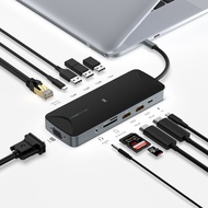 Hub USB C MST 13 Trong 1 Type-C Sang Dual 4K Bộ Chuyển Đổi VGA Gigabit Ethernet Tương Thích HDMI Trạ