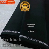 Kain JET BLACK STARLET Premium Hightwist per05meter Bahan pakaian formal jas celana Blazer Jaket