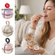 MOODCOME  Cube Pill Box, Sealed Moisture-Proof  Cube Pill Organizer, Pill Storage Box Round Portable