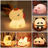 [SG Stock] Cute and Funny Unicorn Rabbit Pig Touch Silicone Night Light Eye Protection Sleep Bedside