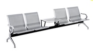290X63X76cm Airport Chair 4 Seater with Table Public Waiting Room steel hospital station square bank