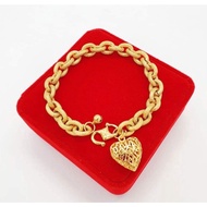 Rantai Tangan / Gelang Dewasa SAUH KENDI / SAUH CANDY GANTUNG 1LOVE cop916 persis ori Emas Korea Bra