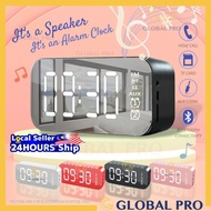 BLUETOOTH Radio FM Mirror Wireless Speaker Bluetooth Digital Clock Jam Cermin 收音机 Alarm Clock Jam Lo