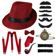 TWiyo 1920s Mens Gatsby Gangster Costume Accessories Set Old Man Costume Grandpa Accessories Set