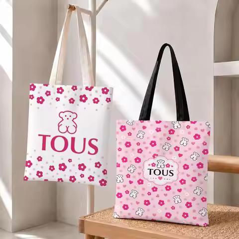 Brand Tous Storage Bags Storage Bags Foldable Canvas Tote Bag, Reusable Fashion Shopping Bag for Wom