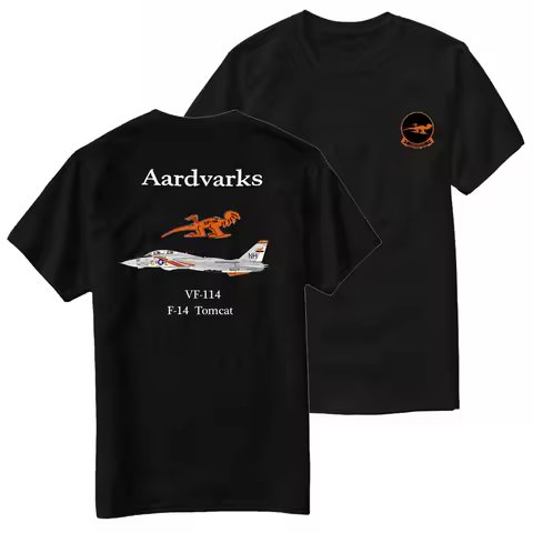 Naval VF-114 Aardvarks F-14 Tomcat Squadron T-Shirt 100% Cotton O-Neck Summer Short Sleeve Casual Me