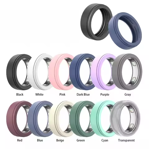 Silicone Ring Cover for Oura Ring 5, Anti-Scratch Elastic Protector, Supports Charging with Cover On
