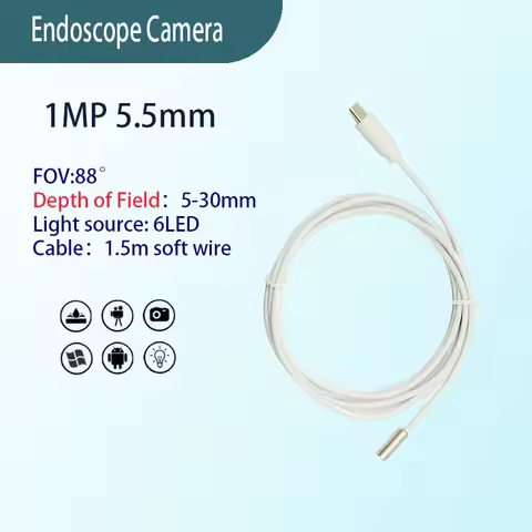 1MP 5.5mm FOV88° Android Endoscope Camera for Industrial Pipeline Inspection 1.5m Type-C Android Sof