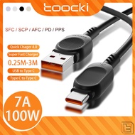 Toocki 100W USB Type C Cable Fast Charging Cable 100W Type C to Type C Cable for Xiaomi Samsung