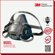 3M 6502QL /6502 /SIRIM DOSH Rugged Half Mask Medium Use With 6051 6057 6054 6075 6059 6096 6035 2135