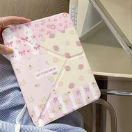 Pink Strawberry air6/7 Transparent Flat Case iPad air4/5202511Generation ipad gen 10 case air5 ipad 