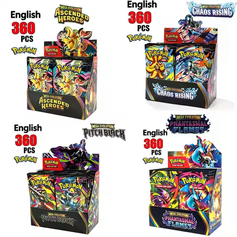 360Pcs Spanish English Pokémon Card MEGA EVOLUTION Pre-group SCARLET&VIOLE 151 PHANTASMA FLAMES Pris