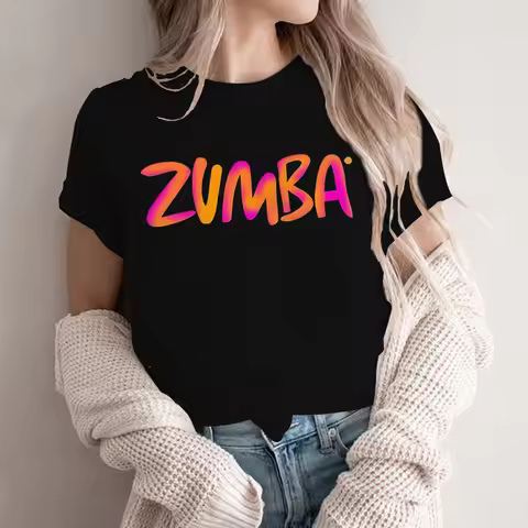 Zumba Letter Print Women Fashion T-shirt Women Clothes Graphic T Shirts Harajuku Y2k Clothes Vintage