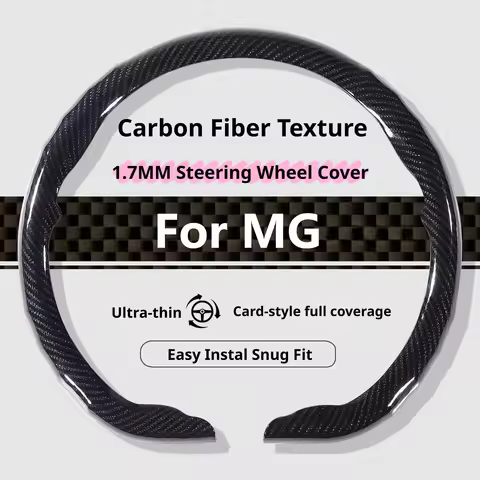 For MG Steering Wheel Cover Luxury Carbon Fiber Texture 15 Inch Fits MG ZS MG HS MG4 EV MG5 MG6 MG7 