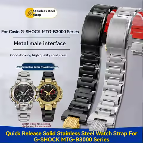 MTG-B3000 Modified metal strap For Casio G-SHOCK MTG-B3000 MTG B3000 Series Quick Release Solid Stai