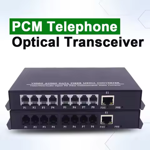 8 Channels PCM Telephone FXO FXS POTS RJ11 to Fiber Extender Optical Transceiver with 1 10/100M RJ45