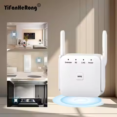 Wireless WiFi Repeater Wi Fi Booster 2.4G/5Ghz Wi-Fi Amplifier 300/1200 M Signal WiFi Long Range Ext