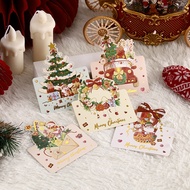 Free Shipping | Christmas Gilding Greeting Card Gift Card Flower Shop Gift Card Blessing Message Card