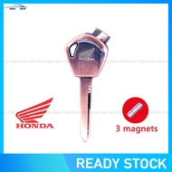 【Ready Stock】กุญแจโลหะเปล่าสำหรับHonda RS150RใบมีดRs150r-Left-พร้อมแม่เหล็ก3ตัว