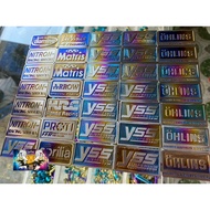 TITAN LOGO FORK STICKERS BRANDS YSS, DOMI, HRC, PROTI, LEO, NITRO, ARROW, OHLINS, MATRIS, APRILIA