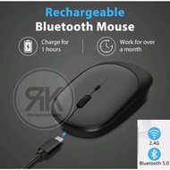 New ✭ Rechargeable Mouse Bluetooth Wireless 2In1 2.4 Ghz Laptop Pc