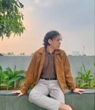 Jaket Boxy Pria Work Boxy Semi Trucker Jaket Boxy Suede Canvas Jaket Crop Pria Zipper Semi Trucker P