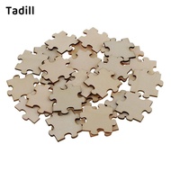 [dksqer] 50Pc Blank Wood Puzzle Pieces Wedding Crafts Kids Intelligence Training Toys