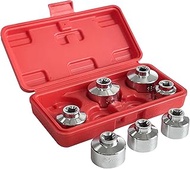 Socpuro 7 Pcs Oil Filter Wrench Socket Set, 3/8 inch Drive Low Profile Oil Canister Socket Set, Univ