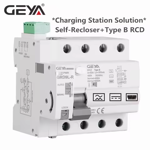 GEYA Self Recloser Control Mode with Type B RCD Special for Car Charging Station Use DC Current Smar