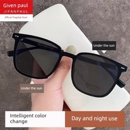 spek mata spek mata silau Smart Photochromic Anti-Blue Light Glasses Female Anti-Radiation Myopia Su