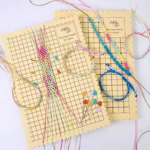 Macrame Board, 16X24CM, 0.5-inch-Thick Foam, 6X9" Grid for Bracelet Project Jewelry Making Hand Knit