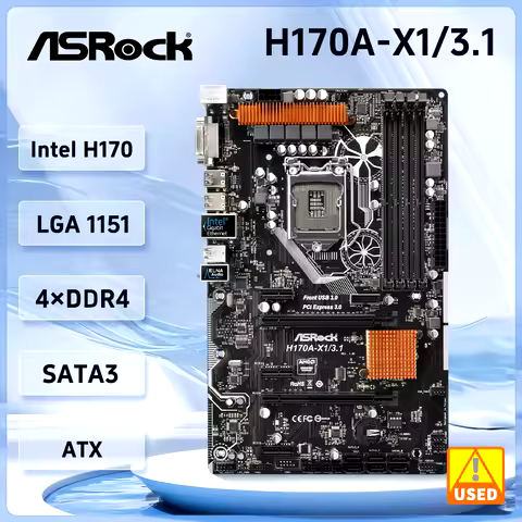 ASROCK H170A-X1/3.1 Motherboard Intel H170 LGA 1151 DDR4 64GB For 6th Gen Core i5-6500 i7-6700 i3-63