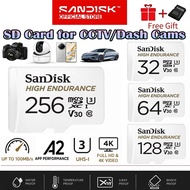 【CCTV SD Card】Original SanDisk High Endurance micro sd Memory Card V30 A2 U3 webcam/dashcam 256GB 12