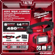 Milwaukee Headlamp / IR HL450 Internal Rechargeable Headlamp (450 Lumen) / Lampu Kepala
