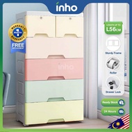 INHO L56cm (3-5 Layers) Multipurpose Plastic Drawer Storage Box Wardrobe Drawer cabinet With Lock